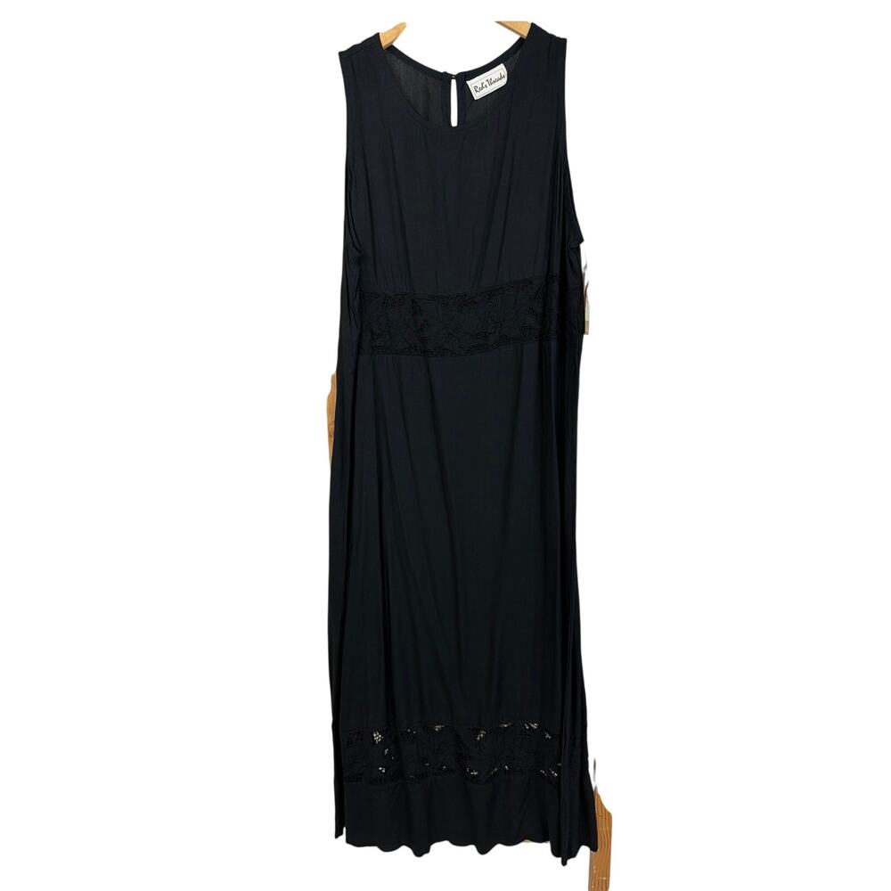 Reds Threads NWT Black Rayon Cut Out Floral Maxi Dress Bali XL